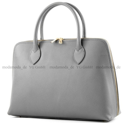 modamoda de - T102 -  ital Henkeltasche DIN A4 aus Echtleder