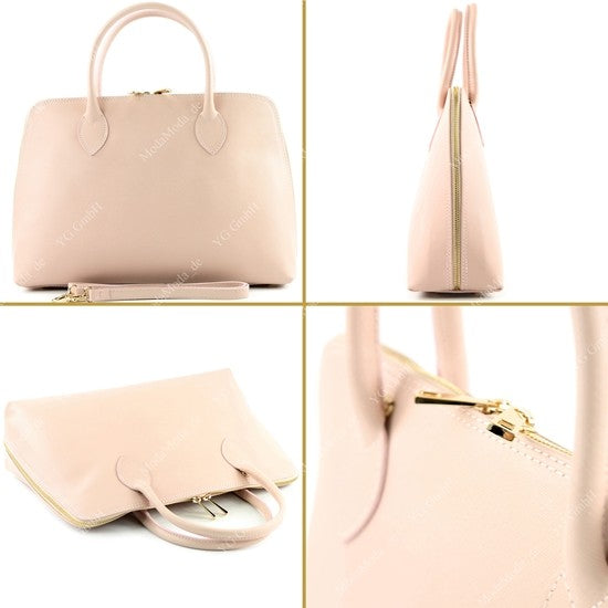 modamoda de - T102 -  ital Henkeltasche DIN A4 aus Echtleder