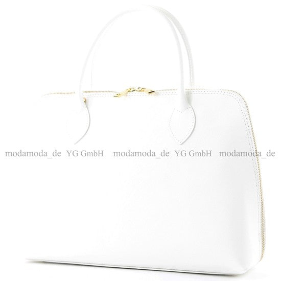 modamoda de - T102 -  ital Henkeltasche DIN A4 aus Echtleder