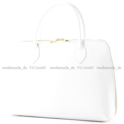 modamoda de - T102 -  ital Henkeltasche DIN A4 aus Echtleder