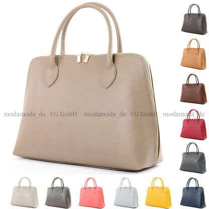 modamoda de - T102 -  ital Henkeltasche DIN A4 aus Echtleder