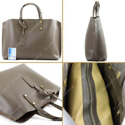 modamoda de - T104 - ital Damentasche DIN A4 Shopper Leder
