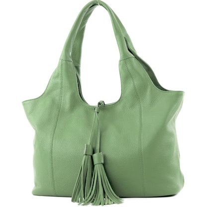 modamoda de - T105 - ital. Schultertasche Groß aus Leder