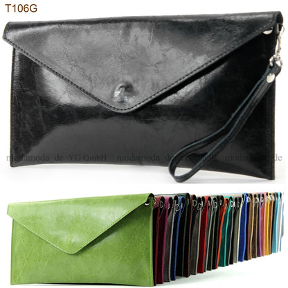 modamoda de - T106G -  ital Clutch Unterarmtasche Glattleder