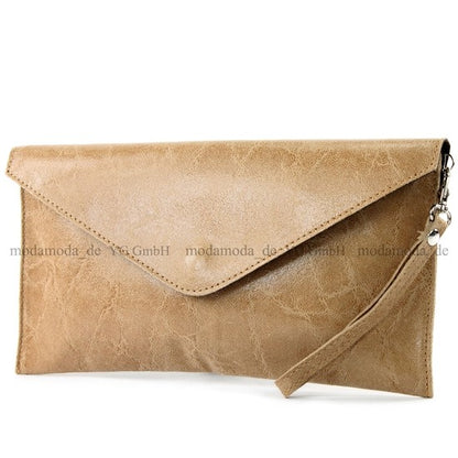 modamoda de - T106G -  ital Clutch Unterarmtasche Glattleder