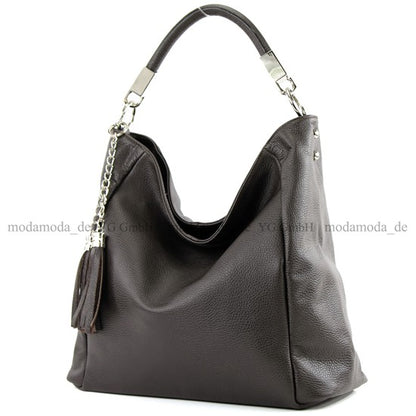 modamoda de - T108 - ital. Schultertasche aus Leder DIN A4