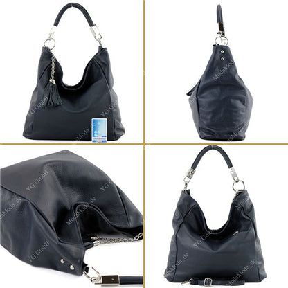 modamoda de - T108 - ital. Schultertasche aus Leder DIN A4