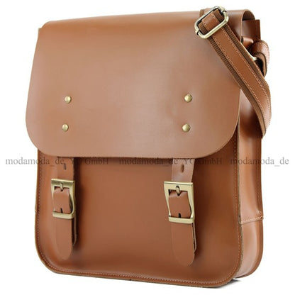 modamoda de - T109 - ital Umhängetasche aus Leder Unisex