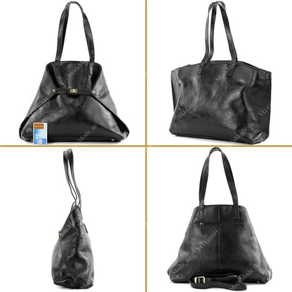 modamoda de -T115 - ital Handtasche Schultertasche aus Leder