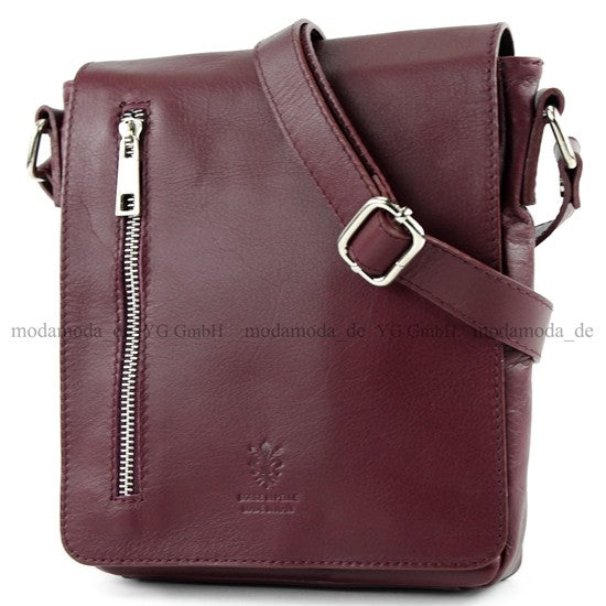 modamoda de - T116 - Ital. Messengertasche aus Nappaleder
