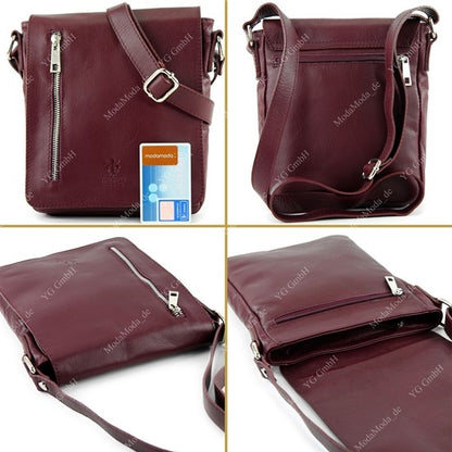 modamoda de - T116 - Ital. Messengertasche aus Nappaleder