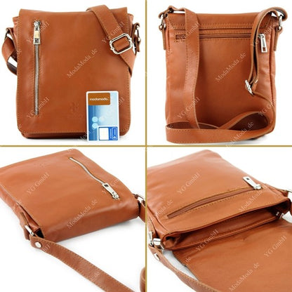 modamoda de - T116 - Ital. Messengertasche aus Nappaleder