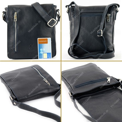modamoda de - T116 - Ital. Messengertasche aus Nappaleder