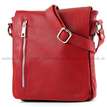 modamoda de - T116 - Ital. Messengertasche aus Nappaleder