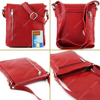 modamoda de - T116 - Ital. Messengertasche aus Nappaleder