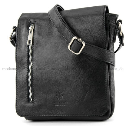 modamoda de - T116 - Ital. Messengertasche aus Nappaleder