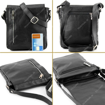 modamoda de - T116 - Ital. Messengertasche aus Nappaleder