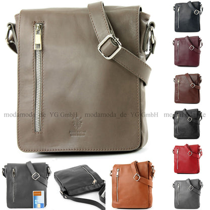 modamoda de - T116 - Ital. Messengertasche aus Nappaleder