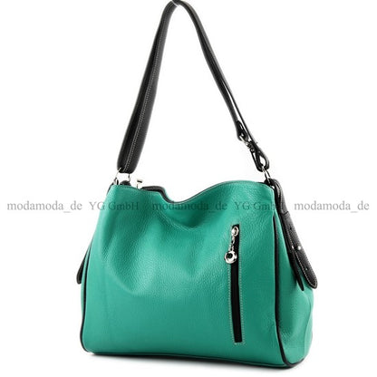 modamoda de T119 / T220 Damen Leder Schultertasche Umhängetasche 2 Größen handmade in Italy