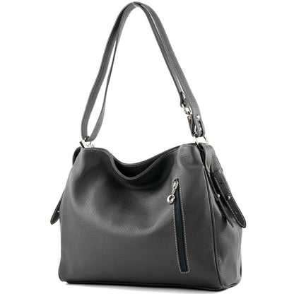 modamoda de T119 / T220 Damen Leder Schultertasche Umhängetasche 2 Größen handmade in Italy