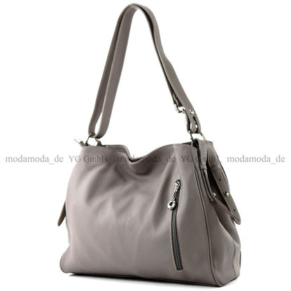 modamoda de T119 / T220 Damen Leder Schultertasche Umhängetasche 2 Größen handmade in Italy