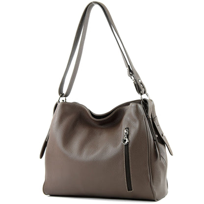modamoda de T119 / T220 Damen Leder Schultertasche Umhängetasche 2 Größen handmade in Italy