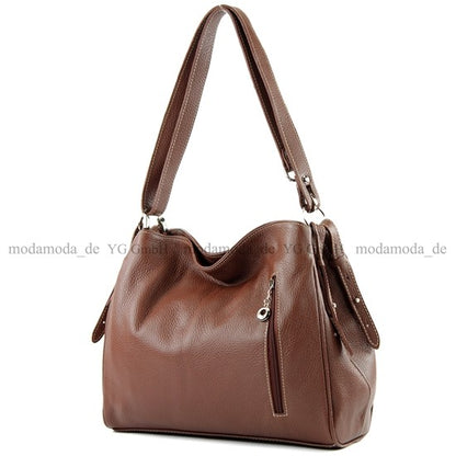 modamoda de T119 / T220 Damen Leder Schultertasche Umhängetasche 2 Größen handmade in Italy