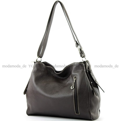 modamoda de T119 / T220 Damen Leder Schultertasche Umhängetasche 2 Größen handmade in Italy