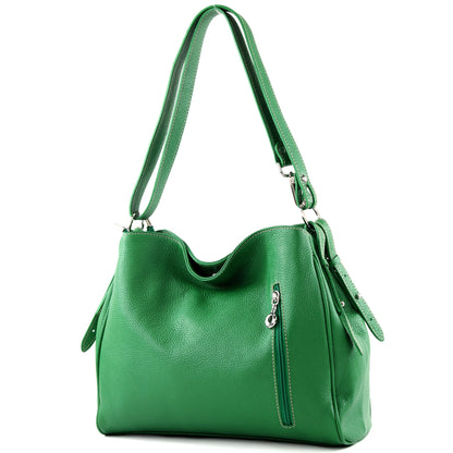 modamoda de T119 / T220 Damen Leder Schultertasche Umhängetasche 2 Größen handmade in Italy