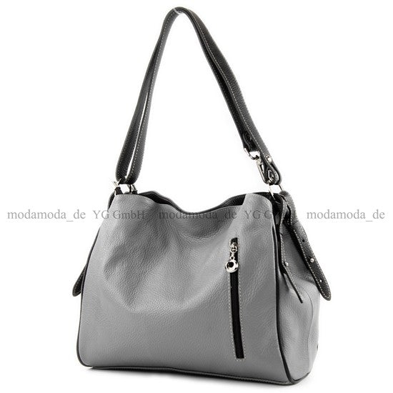 modamoda de T119 / T220 Damen Leder Schultertasche Umhängetasche 2 Größen handmade in Italy