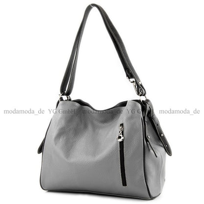 modamoda de T119 / T220 Damen Leder Schultertasche Umhängetasche 2 Größen handmade in Italy