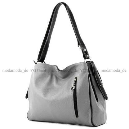 modamoda de T119 / T220 Damen Leder Schultertasche Umhängetasche 2 Größen handmade in Italy