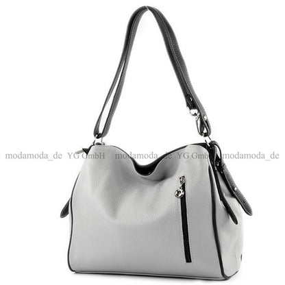 modamoda de T119 / T220 Damen Leder Schultertasche Umhängetasche 2 Größen handmade in Italy