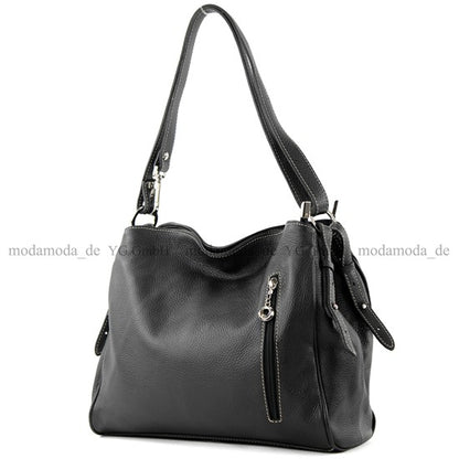 modamoda de T119 / T220 Damen Leder Schultertasche Umhängetasche 2 Größen handmade in Italy