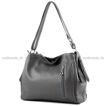modamoda de T119 / T220 Damen Leder Schultertasche Umhängetasche 2 Größen handmade in Italy