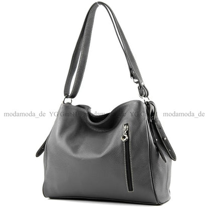 modamoda de T119 / T220 Damen Leder Schultertasche Umhängetasche 2 Größen handmade in Italy