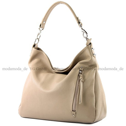 modamoda de - T121 - ital Shopper aus Leder/Nappaleder Groß