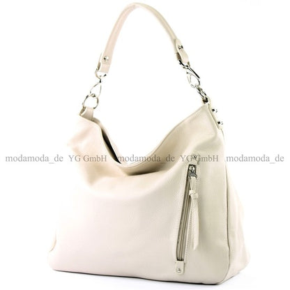 modamoda de - T121 - ital Shopper aus Leder/Nappaleder Groß