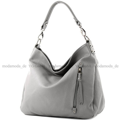 modamoda de - T121 - ital Shopper aus Leder/Nappaleder Groß