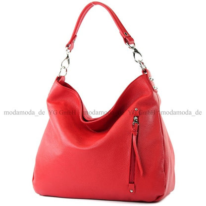 modamoda de - T121 - ital Shopper aus Leder/Nappaleder Groß