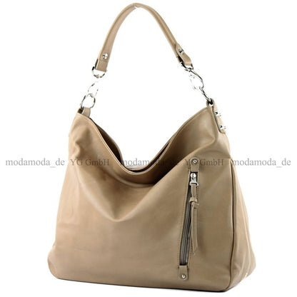 modamoda de - T121 - ital Shopper aus Leder/Nappaleder Groß