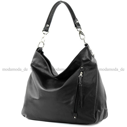 modamoda de - T121 - ital Shopper aus Leder/Nappaleder Groß