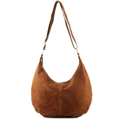 modamoda de - T123 - ital Umhängetasche Schultertasche Wildleder