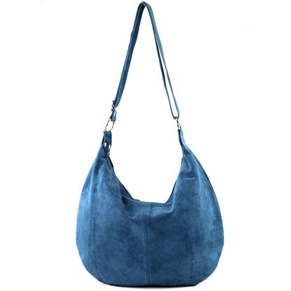modamoda de - T123 - ital Umhängetasche Schultertasche Wildleder