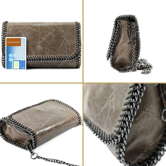modamoda de - T124 - ital. Clutch Pochette Unterarmtasche Abendtasche Leder