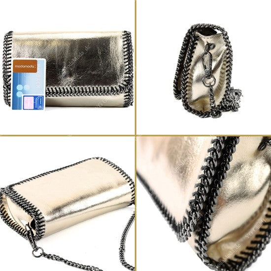 modamoda de - T124 - ital. Clutch Pochette Unterarmtasche Abendtasche Leder