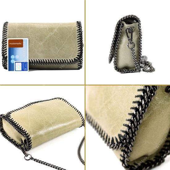 modamoda de - T124 - ital. Clutch Pochette Unterarmtasche Abendtasche Leder