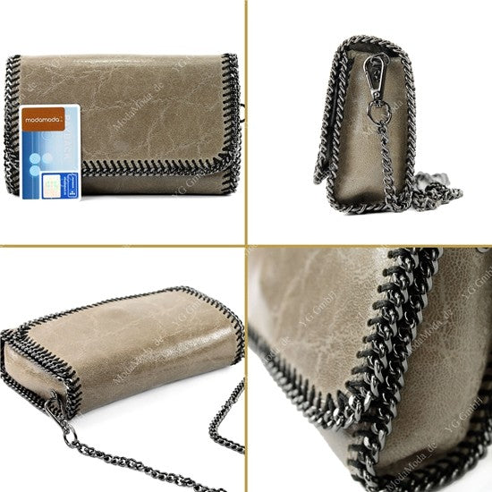 modamoda de - T124 - ital. Clutch Pochette Unterarmtasche Abendtasche Leder