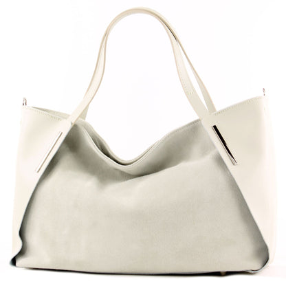 modamoda de - T126 -  ital. Shopper Tragetasche Leder/Wildleder