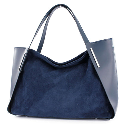 modamoda de - T126 -  ital. Shopper Tragetasche Leder/Wildleder